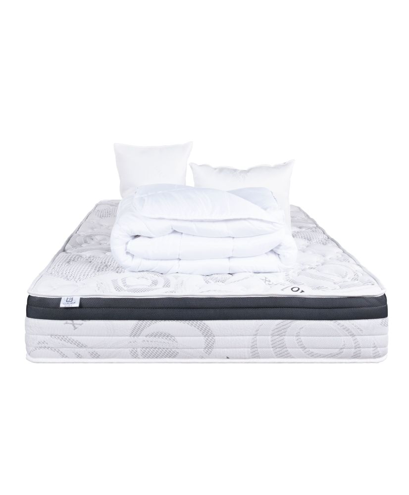 Sleeplux latex mattress 140 x 190 x 26 cm, summer-winter side, high density + 2 pillows + duvet Sleeplux latex mattress 140 x 190 x 26 cm, summer-winter side, high density + 2 pillows + duvet