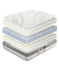 Materasso relax rigido 140 x 190 x 26 cm, molle insacchettate, schiuma ad alta densità + 2 cuscini + piumone