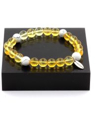 Citrine + Howlite Bead Bracelet 8 mm