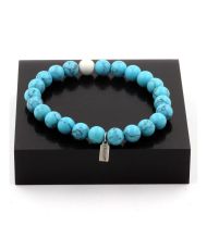 Bracciale con perline di turchese + howlite 8 mm