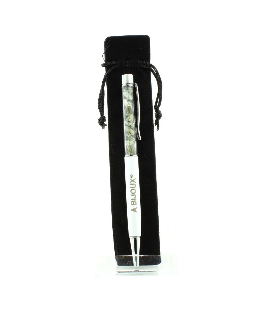Penna con minerali di quarzo rutilo verde dal Brasile