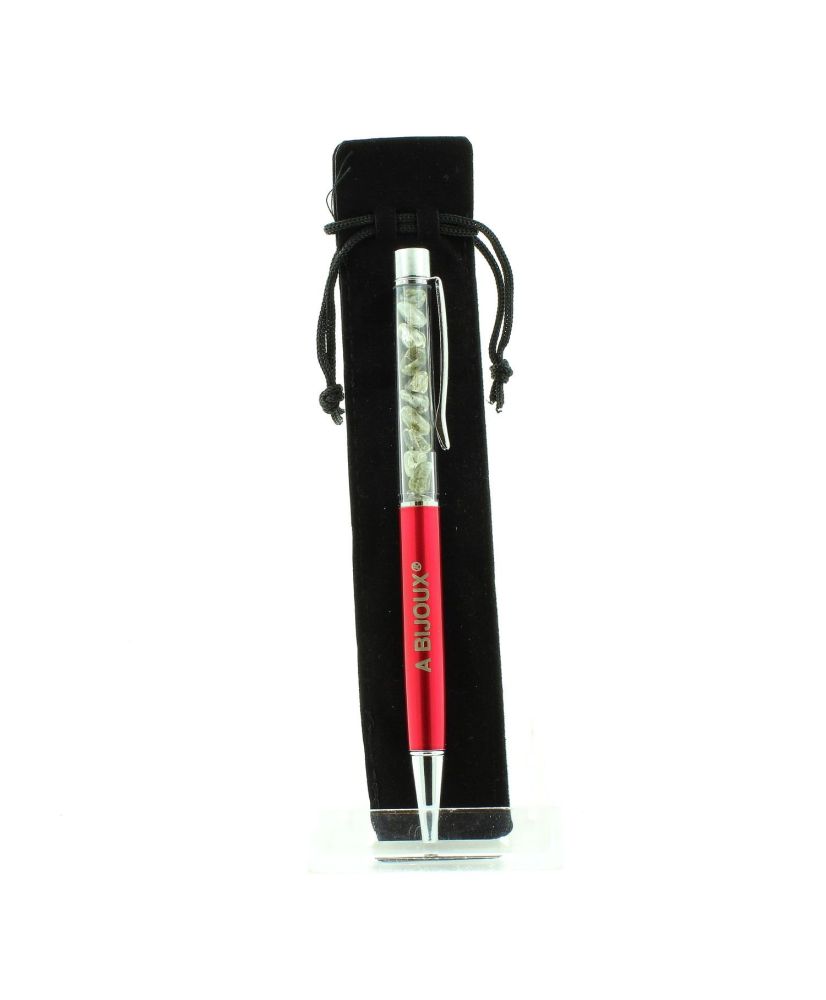 Penna con minerali di quarzo rutilo verde dal Brasile