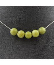 Collar 5 cuentas serpentinas Cadena de acero inoxidable de 8 mm