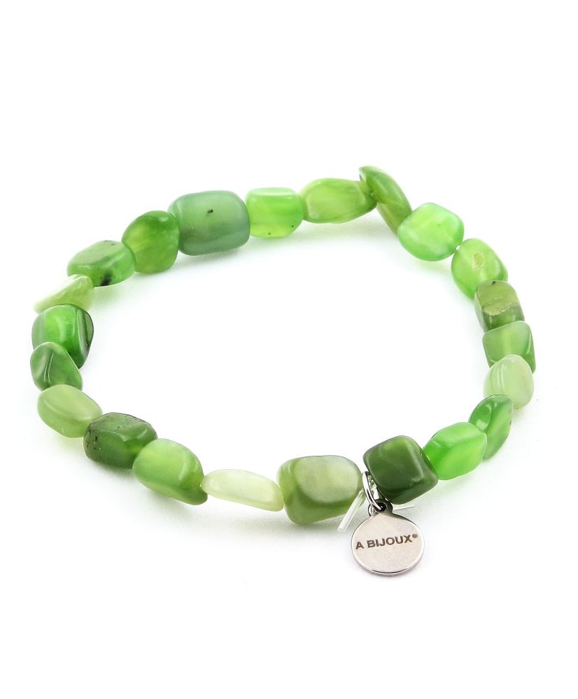 Nephrite Jade Bead Bracelet from Siberia (Russia) Nephrite Jade Bead Bracelet from Siberia (Russia)