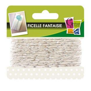  Ficelle blanche-argentée - 10 m 