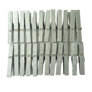  24 mini pinces à linge argentées 