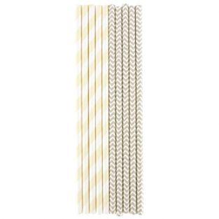  25 pailles beiges en papier 