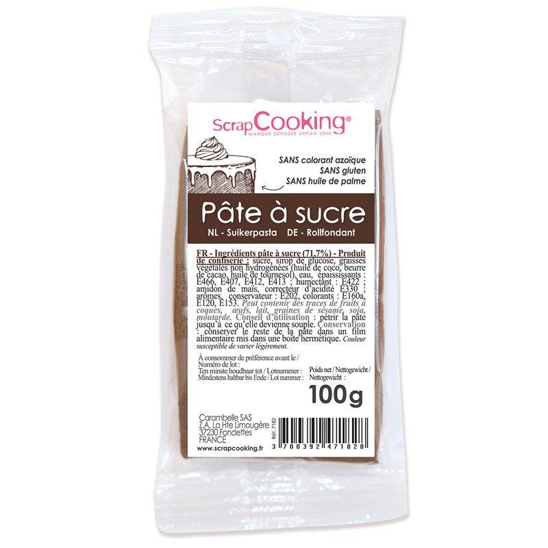 Pâte à sucre marron - 100g Pâte à sucre marron - 100g