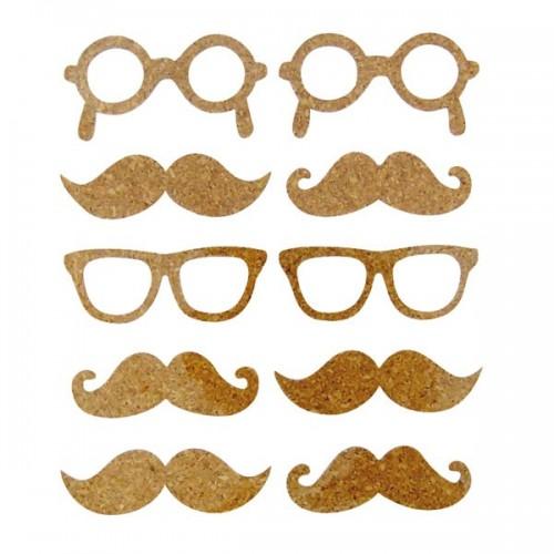 10 Cork Stickers - mustache 10 Cork Stickers - mustache