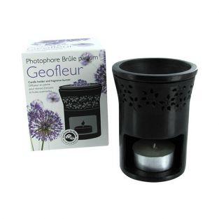  Candle holder & incense burner - black stone 