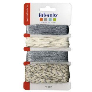  Assortiment de ficelles argentées 