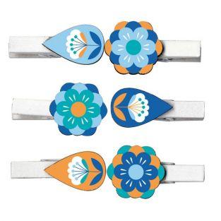  Mini pinces à linge motifs floraux 