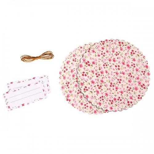 Set décoratif pour pot de confiture Fleurs Set décoratif pour pot de confiture Fleurs