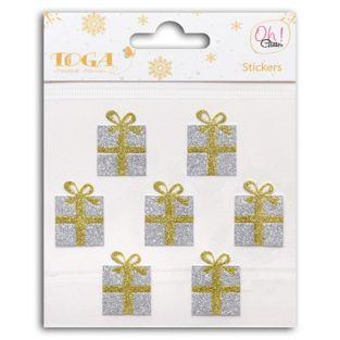  Stickers cadeaux dorés & argentés 