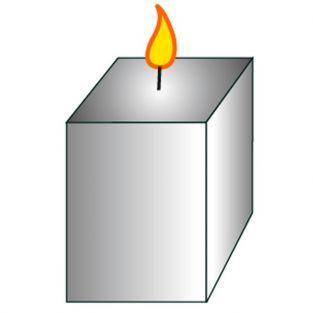  Moule à bougie cube - hauteur 8 cm 