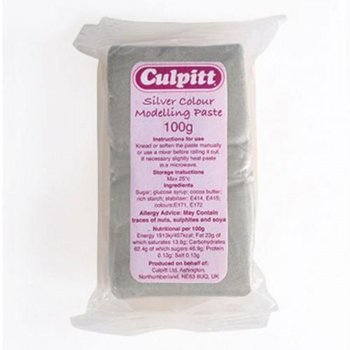 Pâte à modeler alimentaire argentée 100 g Pâte à modeler alimentaire argentée 100 g