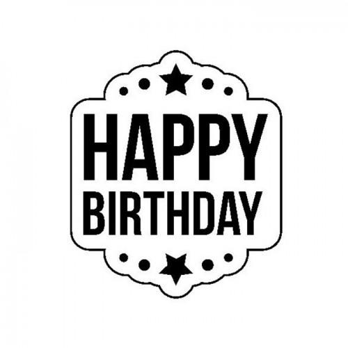 Tampon transparent - Happy birthday & son bloc acrylique Tampon transparent - Happy birthday & son bloc acrylique