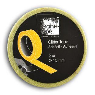  Masking Tape jaune fluo à paillettes 
