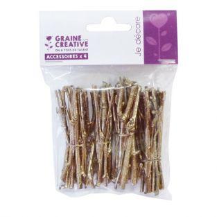 4 mini bundles of twigs 7 cm - golden