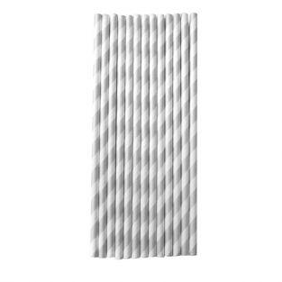 25 pailles en papier 20 cm - argenté