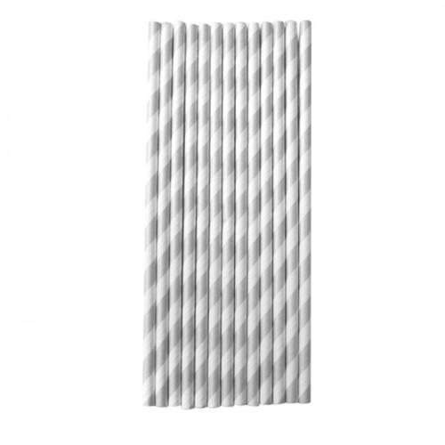 25 pailles en papier 20 cm - argenté 25 pailles en papier 20 cm - argenté