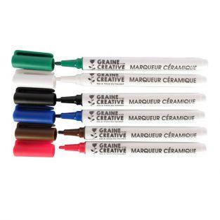 6 marqueurs céramiques - couleurs vintage