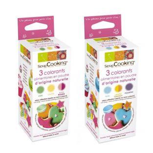 Colorants alimentaires naturels rouge, jaune, vert, orange, bleu, violet