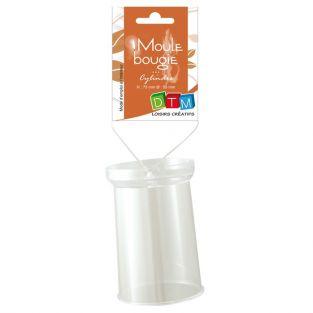 Moule à bougie plastique - cylindre H 7,5 cm