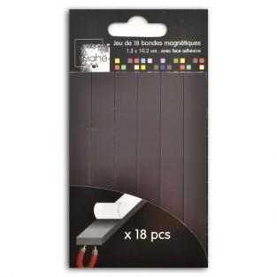 18 bandes adhésives magnétiques 10,2 x 1,3 cm