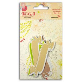24 shapes cut banners green-gray-beige