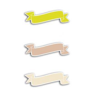 24 formes découpées bannières vert-taupe-beige