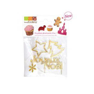 4 Accessoires de Noël dorés