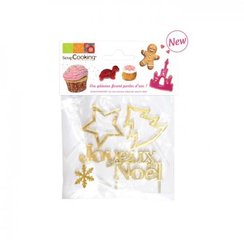 4 Accessoires de Noël dorés 4 Accessoires de Noël dorés