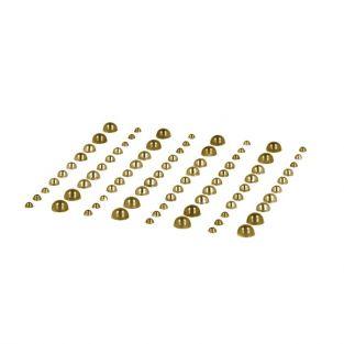 80 perles adhésives doré clair