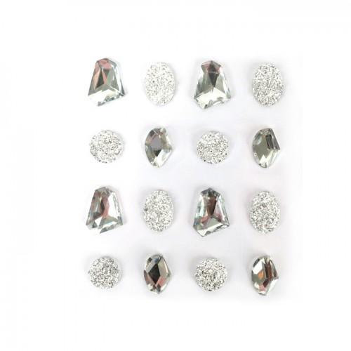 16 adhesive gems 20 mm - white 16 adhesive gems 20 mm - white