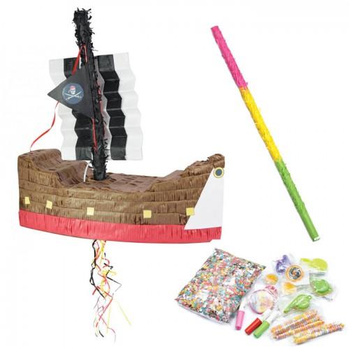 Coffret Piñata Bateau de pirate et ses suprises + bâton Coffret Piñata Bateau de pirate et ses suprises + bâton