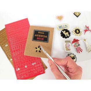 Stickers Alphabet PEEL OFF's rouge 10,5 x 23,2 cm