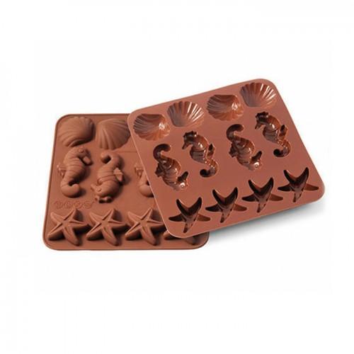 Molde de chocolates de silicona - la vida submarina Molde de chocolates de silicona - la vida submarina