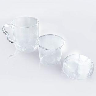 Mug à thé avec poignée, infuseur et couvercle - verre