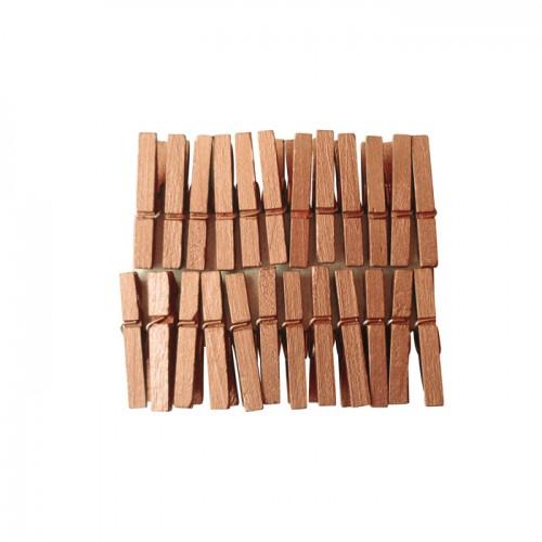 Mini pinces à linge bois 3 cm - Cuivrées Mini pinces à linge bois 3 cm - Cuivrées