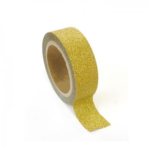 Masking tape à paillettes 1,5 cm x 5 m - Doré Masking tape à paillettes 1,5 cm x 5 m - Doré