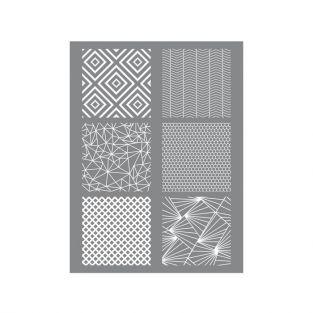 Pochoir pâte polymère geometrique 11,4 x 15,3 cm