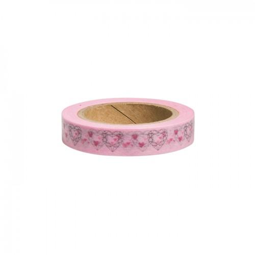 Washi Tape blanc avec Cœur doré - 15 m x 1 cm Washi Tape blanc avec Cœur doré - 15 m x 1 cm