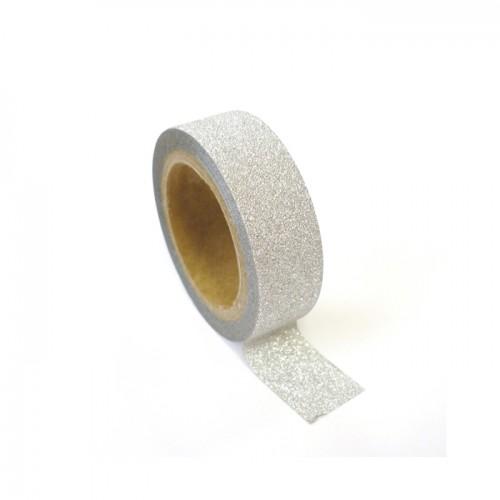 Masking tape with glitter 1,5 cm x 5 m - Silver Masking tape with glitter 1,5 cm x 5 m - Silver