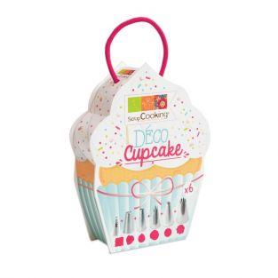6 douilles inox pour déco cupcake 