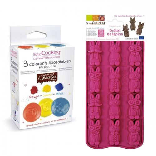 Colored chocolate box - funny rabbits Colored chocolate box - funny rabbits
