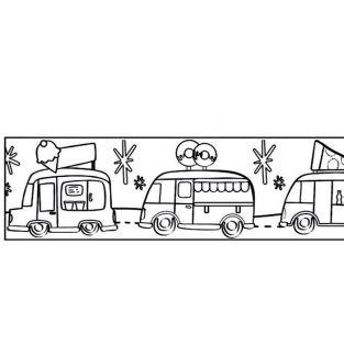 Masking tape large à colorier - Camionnettes 4,6 cm x 5 m