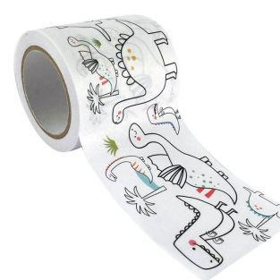 Masking tape large à colorier - Dinosaures 4,6 cm x 5 m