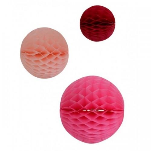 Honeycomb balls x 3 - pink Honeycomb balls x 3 - pink