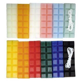 Cire à bougie 12 couleurs 480 g + 2 mèches - Eté